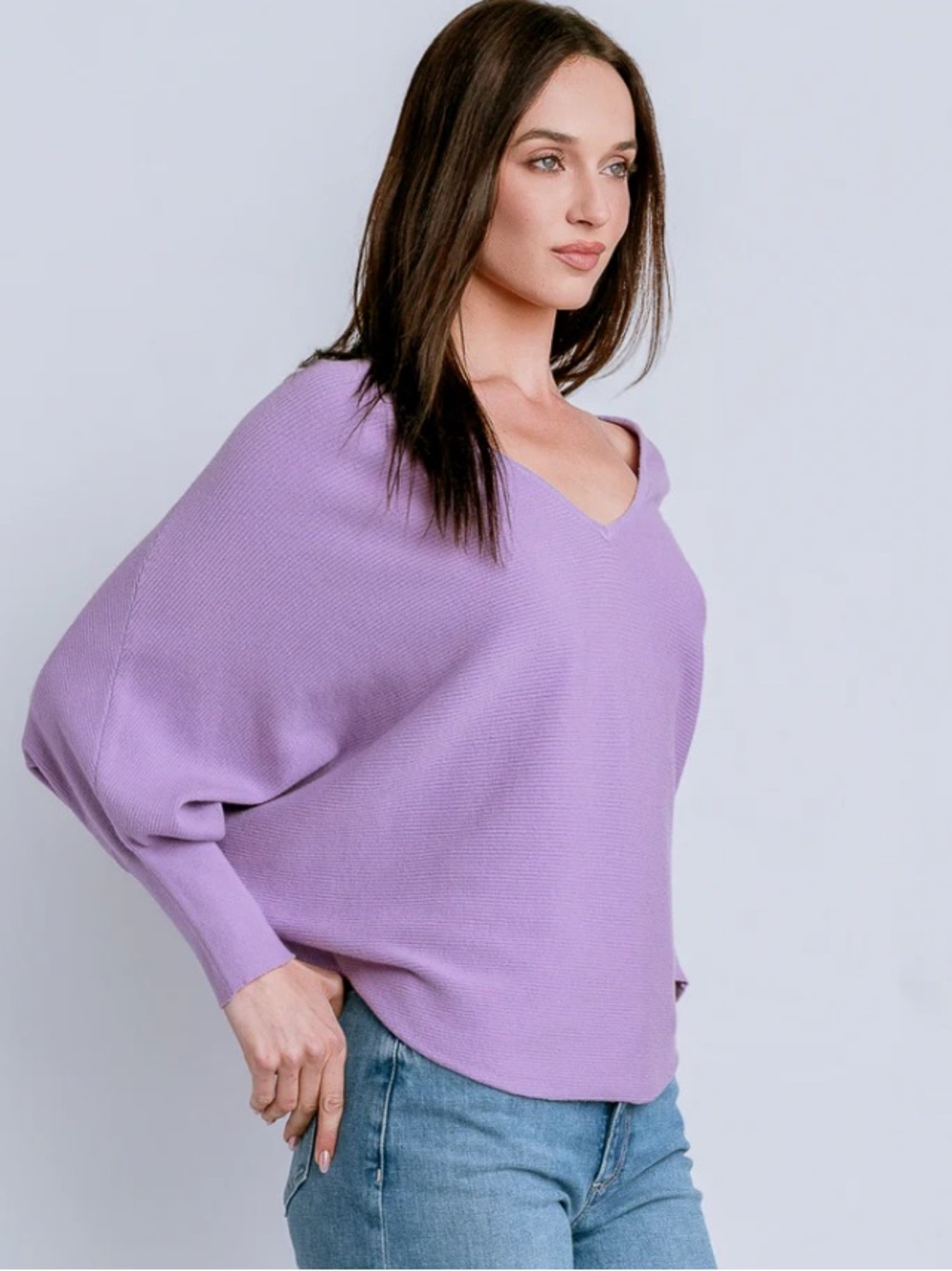 Kerisma Dark Purple Ryu V-neck Sweater
